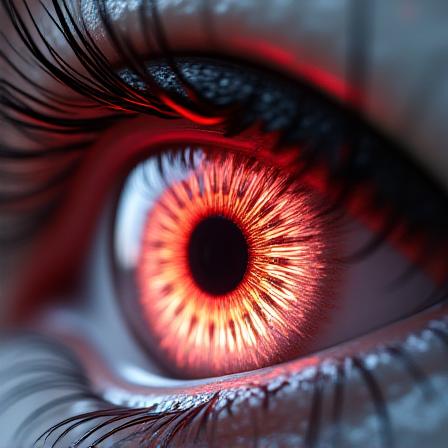 Abstract cybernetic eye representing machine learning